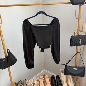 Vanilla sky Elegant Black Long Sleeve Blouse